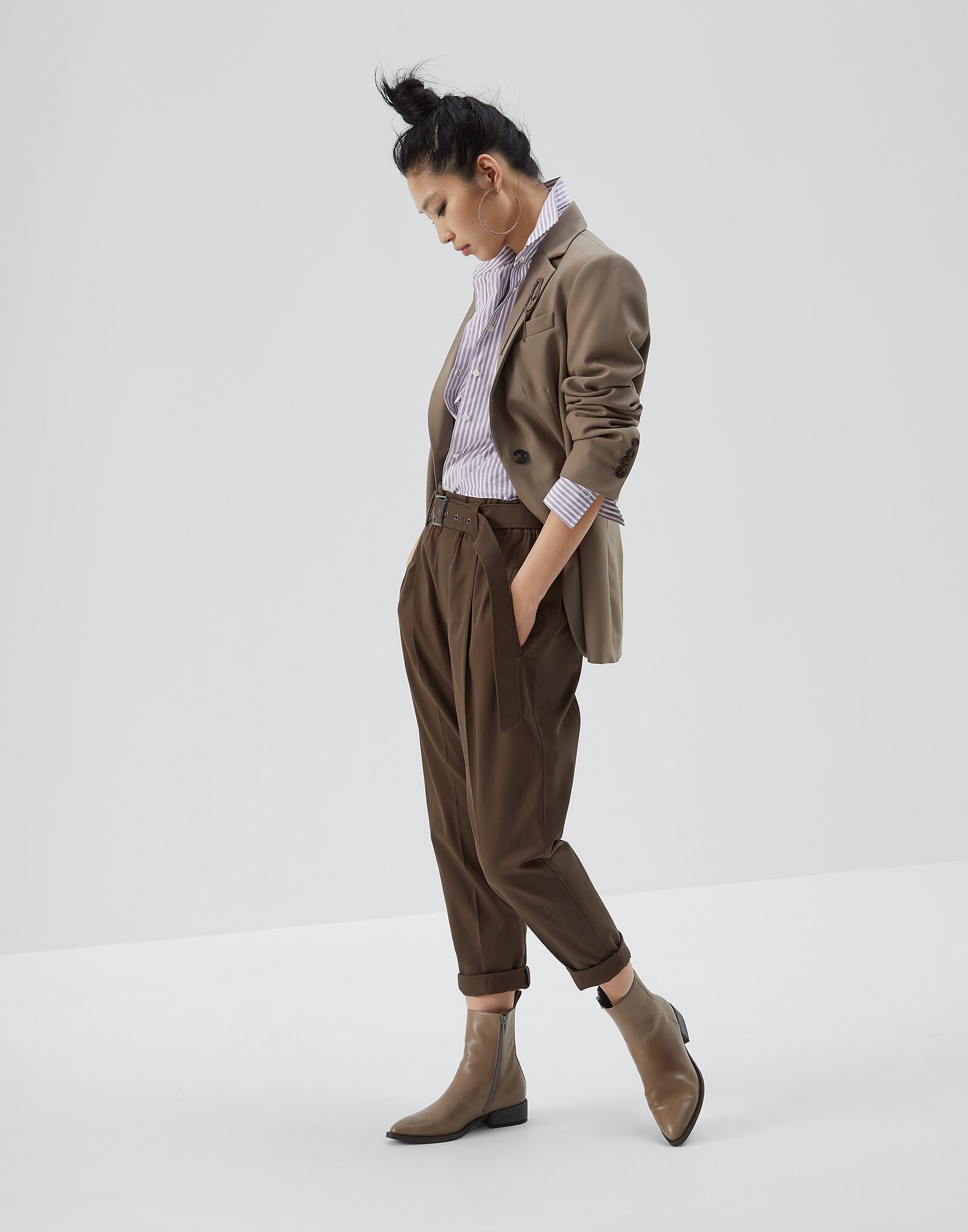 全棉衬衫 丁香紫 女款 4 - Brunello Cucinelli