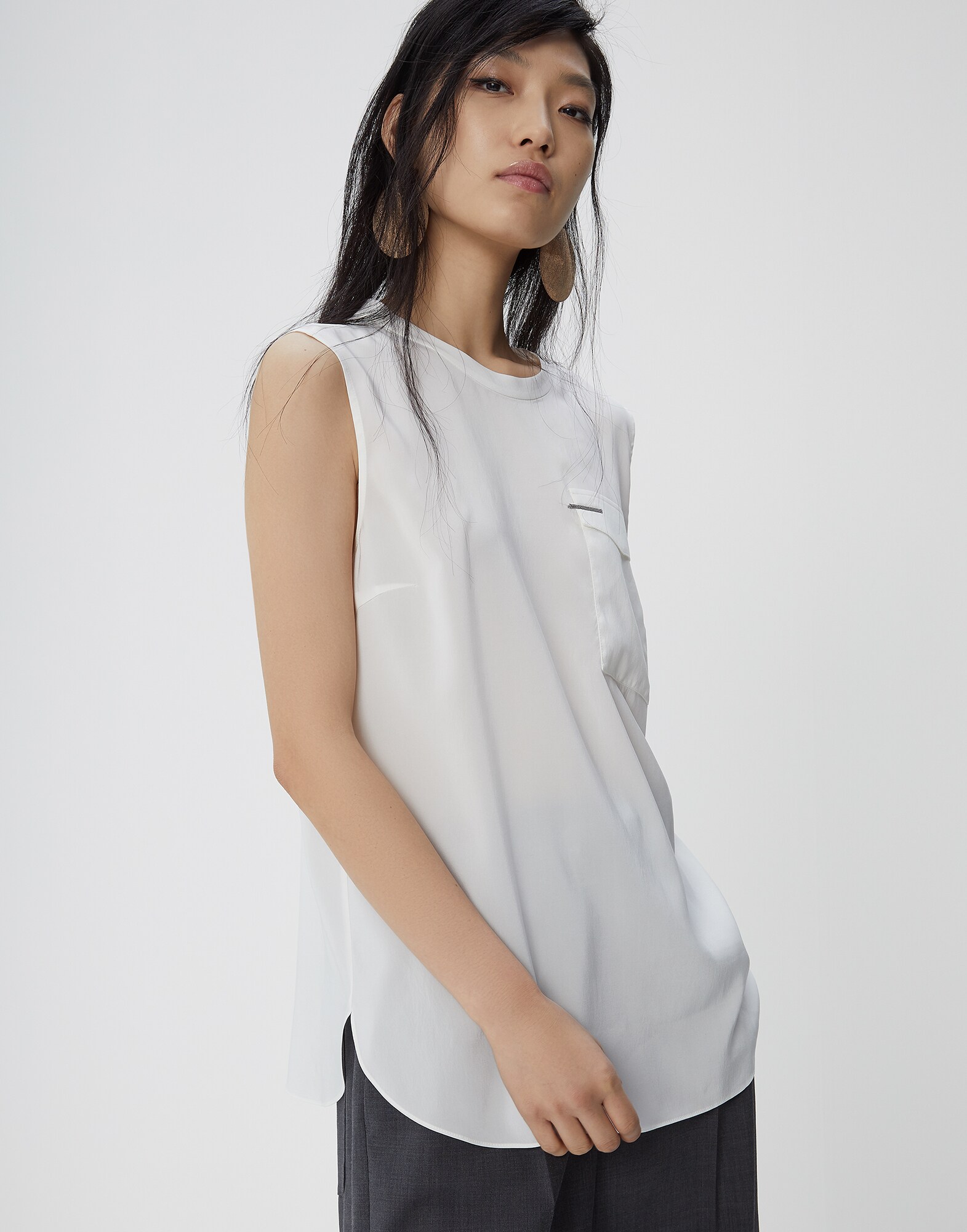 Top Light Grey Woman 1 - Brunello Cucinelli