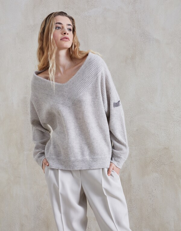 Mohair and wool sweater Oyster Woman - Brunello Cucinelli 