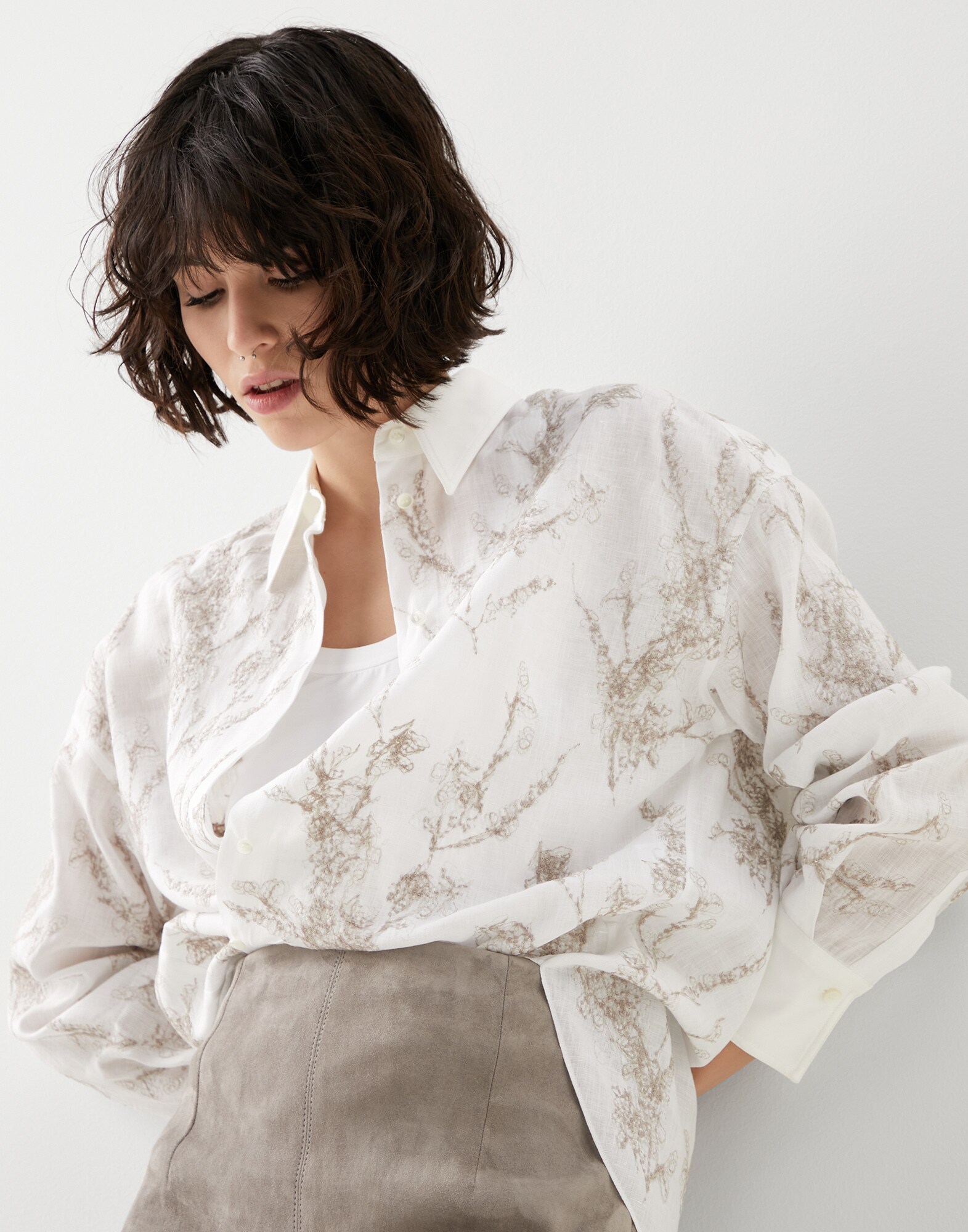 Linen shirt White Woman - Brunello Cucinelli