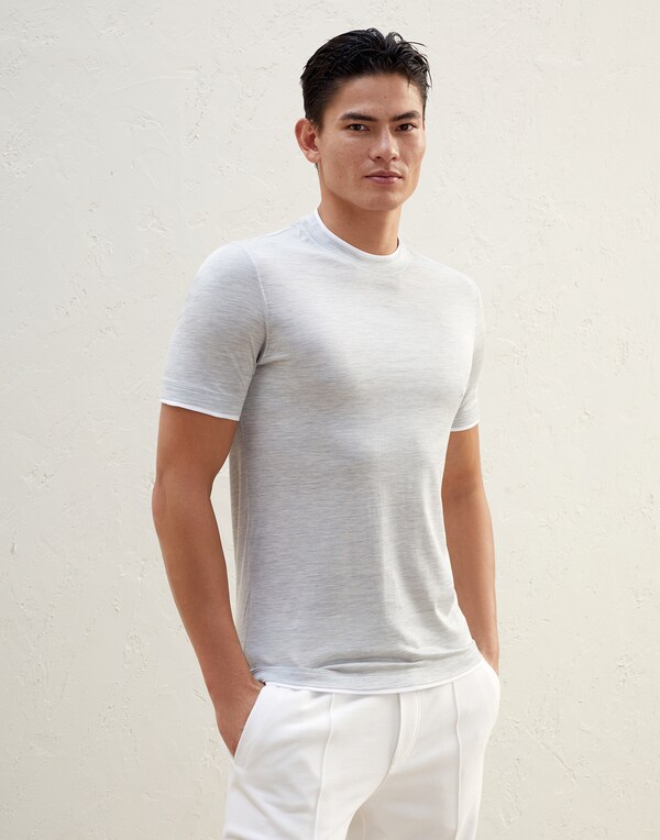 Slim fit T-shirt Pearl Grey Man - Brunello Cucinelli