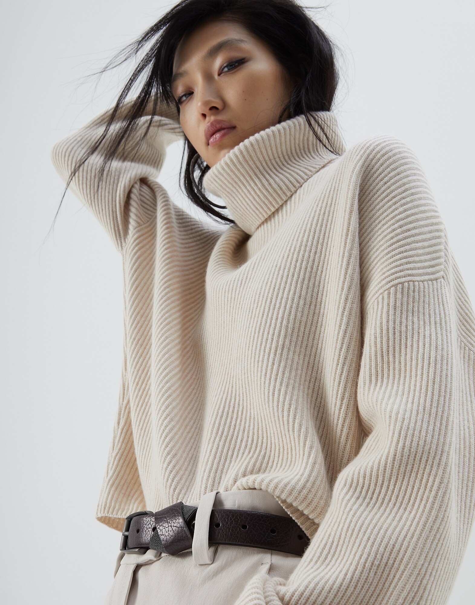 高领针织衫 贝壳 女款 4 - Brunello Cucinelli