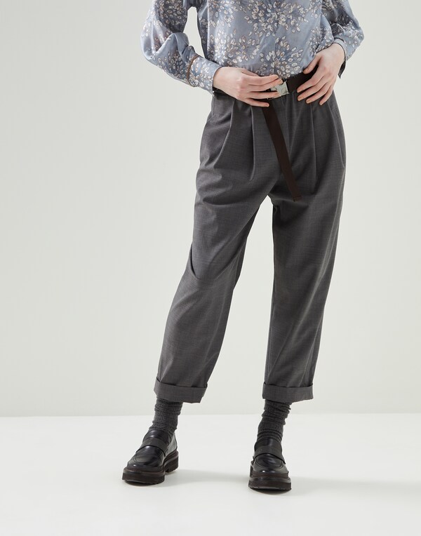 Slouchy trousers Light Grey Woman - Brunello Cucinelli 