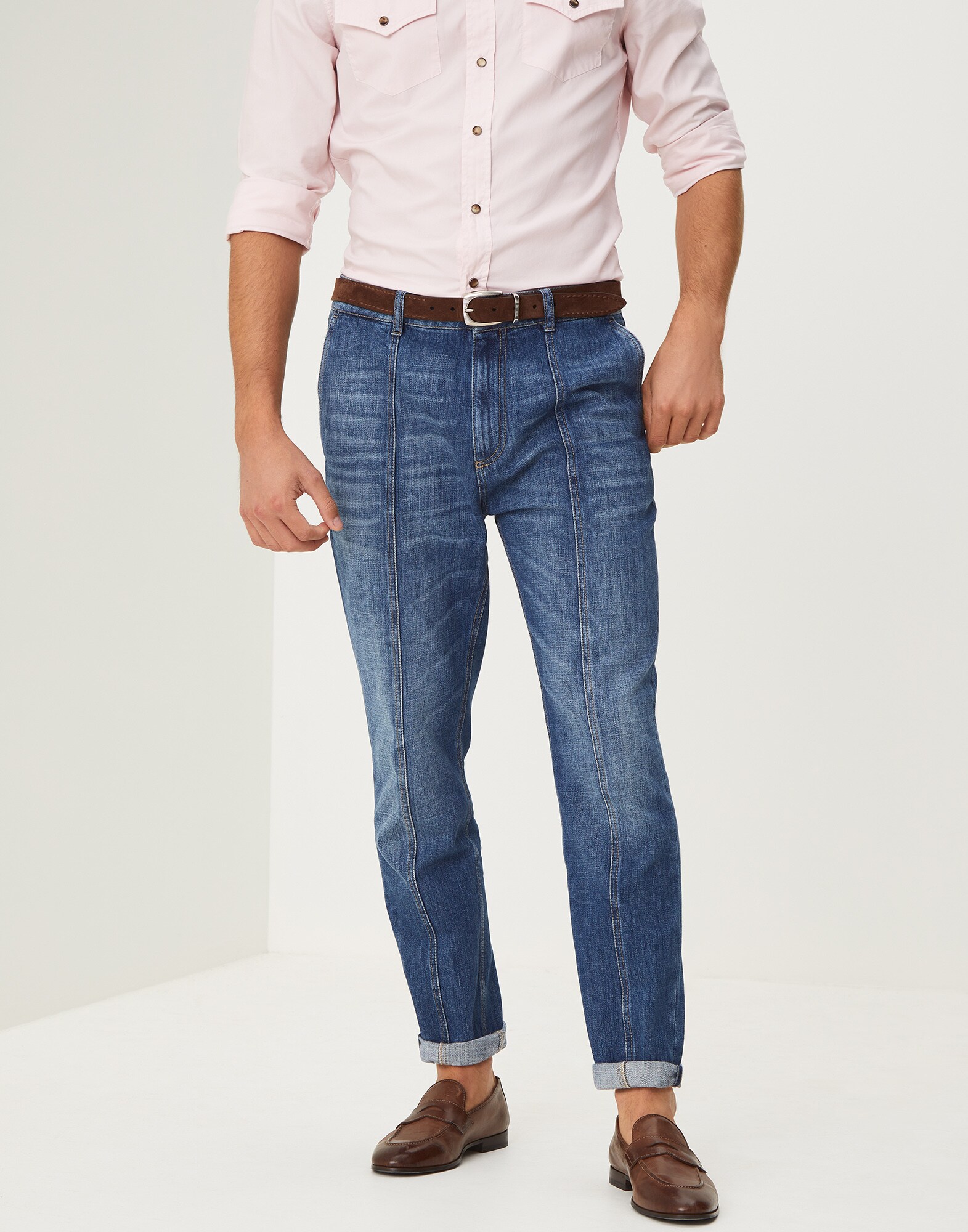 Lightweight denim trousers Medium Denim Man - Brunello Cucinelli