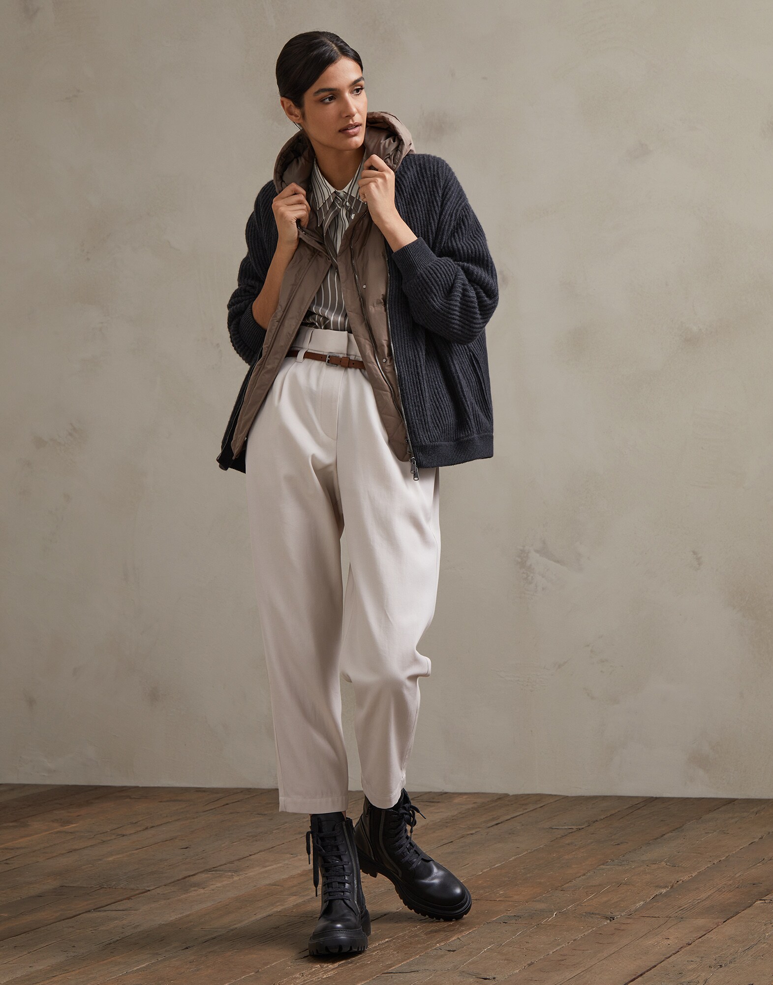 Knit Outerwear Lignite Woman 3 - Brunello Cucinelli