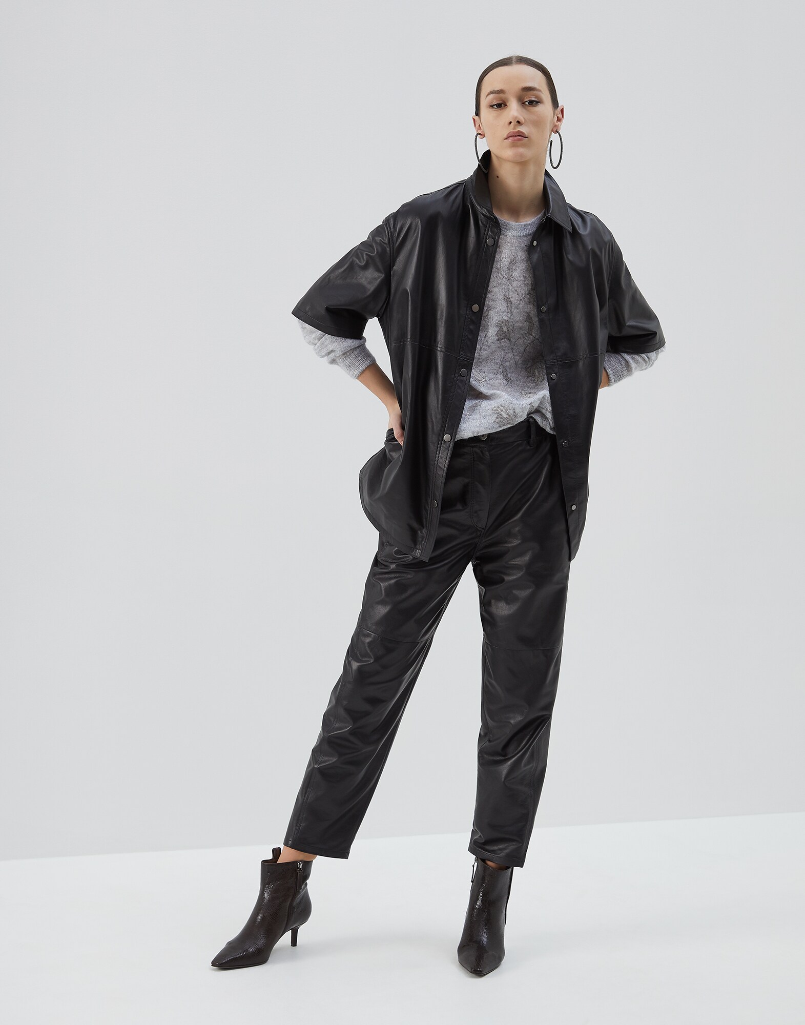Leather Trousers Black Woman 3 - Brunello Cucinelli