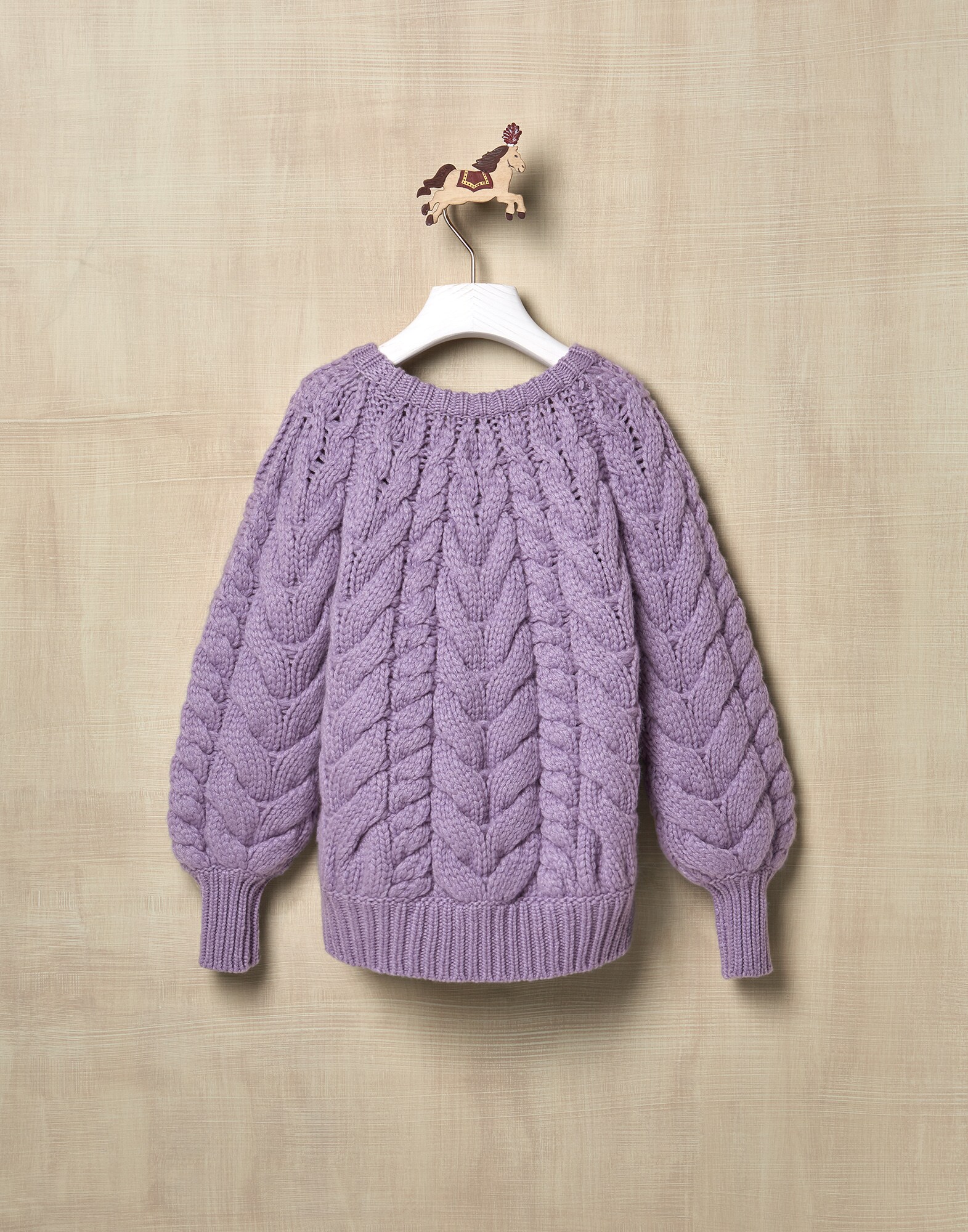 Crewneck Sweater Lilac Girl 1 - Brunello Cucinelli