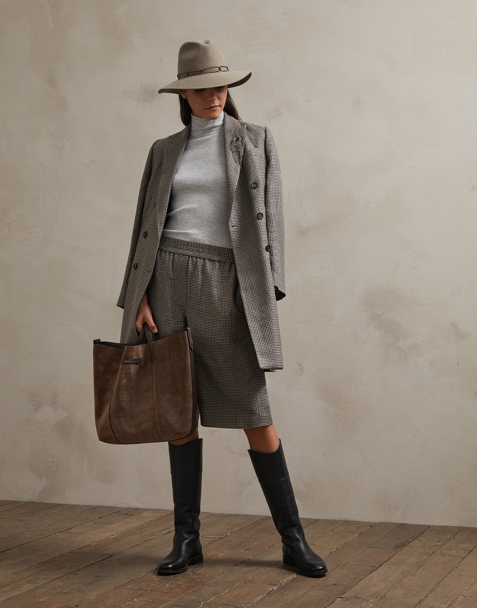 High Neck Sweater Pebble Woman 3 - Brunello Cucinelli