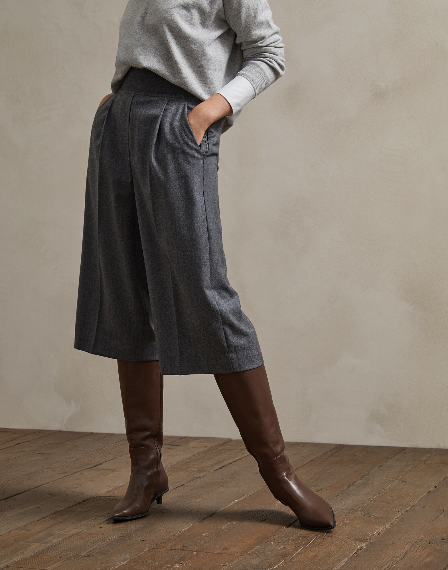 Bermuda Shorts Medium Grey Woman 0 - Brunello Cucinelli