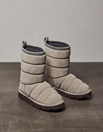 Matelassé boots Light Grey Woman - Brunello Cucinelli 