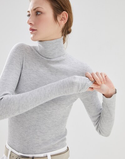 Rib knit sweater Pebble Woman - Brunello Cucinelli 