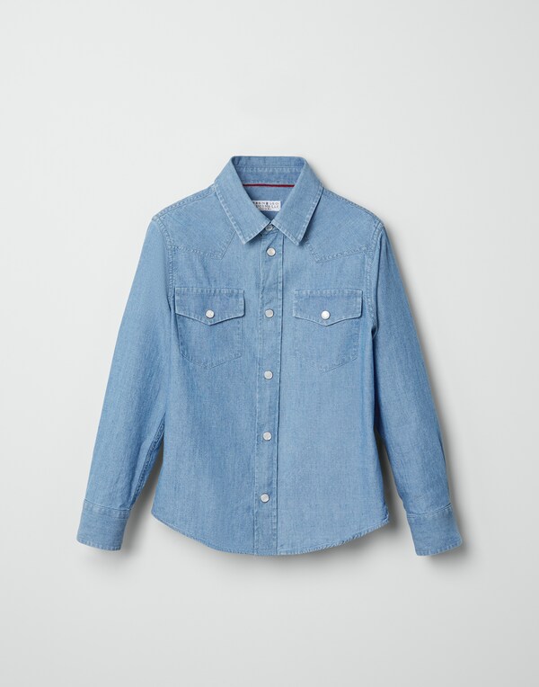 Chambray shirt Sky Blue Boy - Brunello Cucinelli