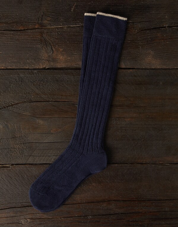 Rib knit socks Navy Blue Man - Brunello Cucinelli 