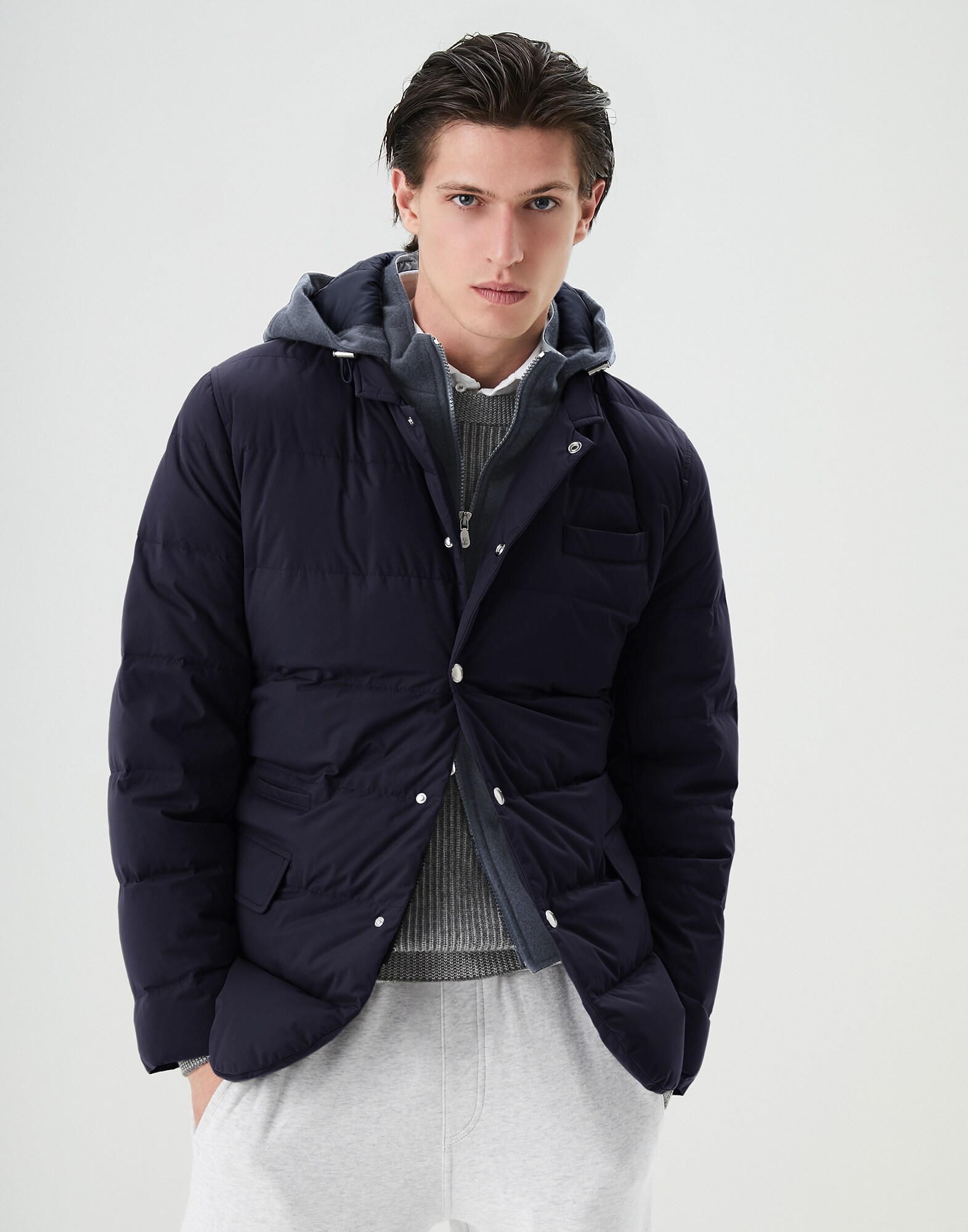 Outerwear Jacket Grey Man 1 - Brunello Cucinelli