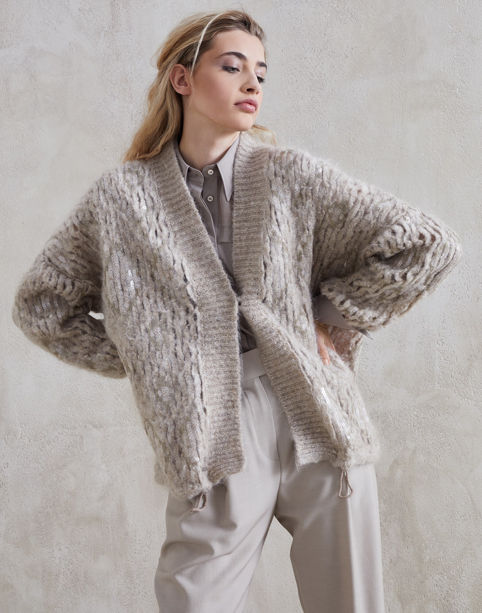 Mohair and wool sweater
                            Beige Woman - Brunello Cucinelli
                        