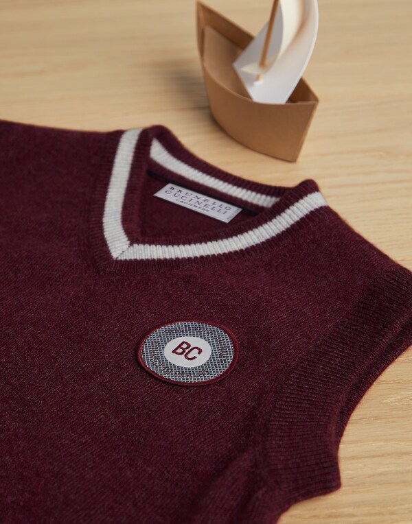 Cashmere knit vest Bordeaux Boy - Brunello Cucinelli 