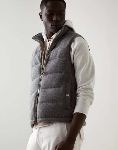 Knit down vest Dark Grey Man - Brunello Cucinelli