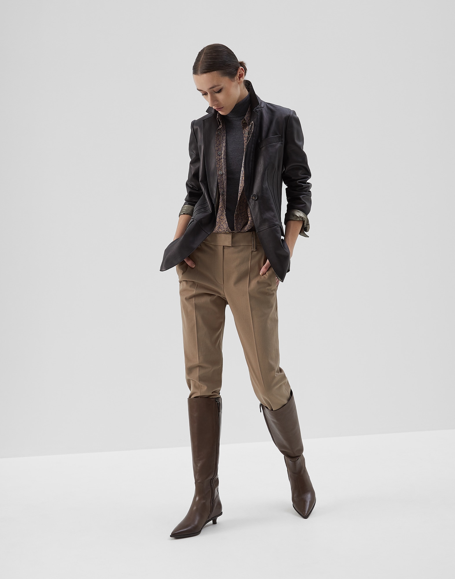 Trousers Sand Woman 3 - Brunello Cucinelli