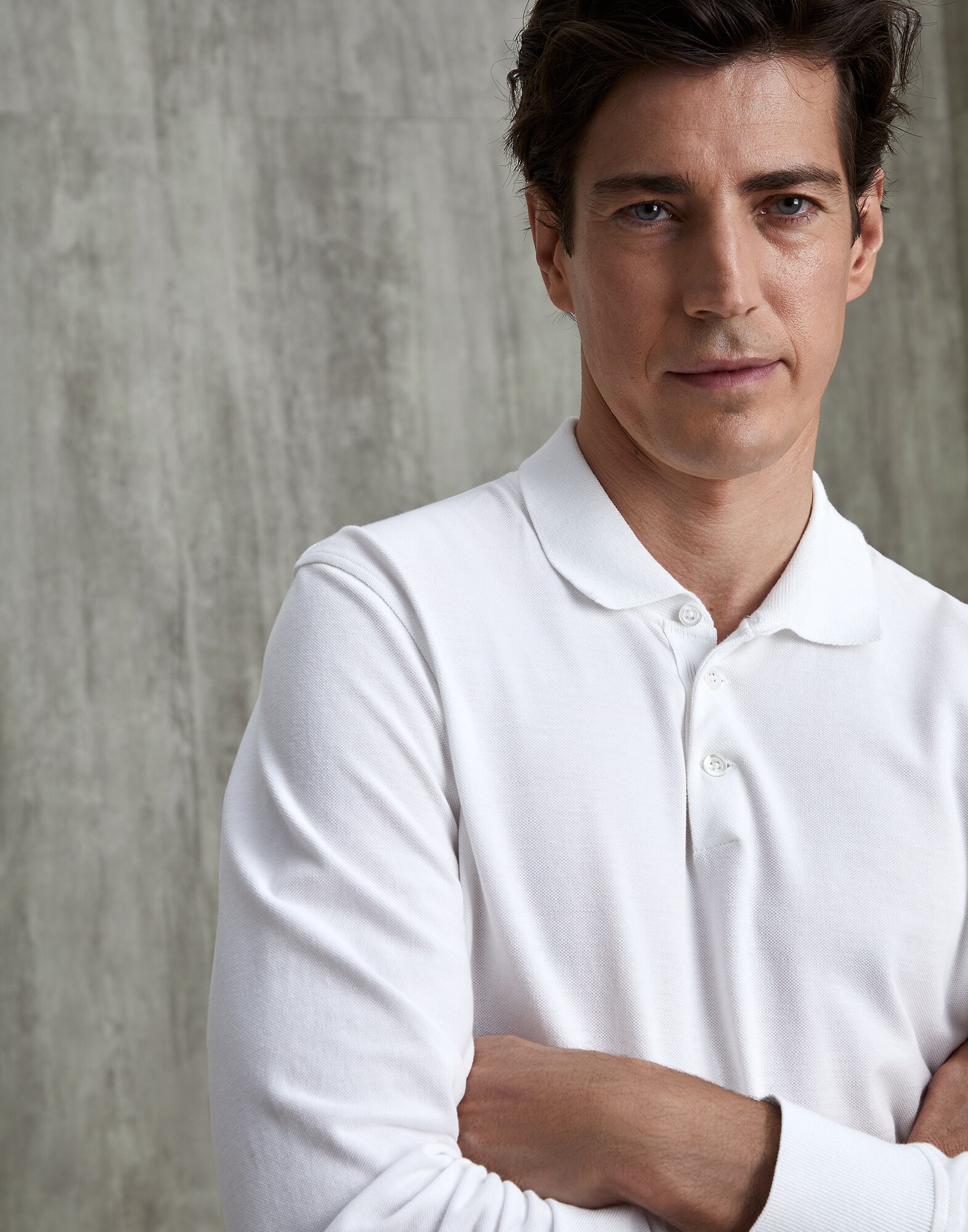 Pique polo shirt White Man - Brunello Cucinelli