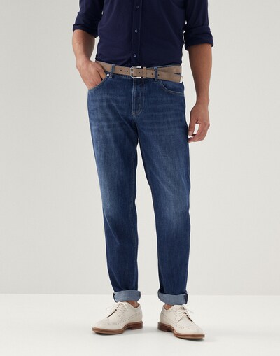 Lightweight denim trousers Dark Denim Man -
                        Brunello Cucinelli
                    