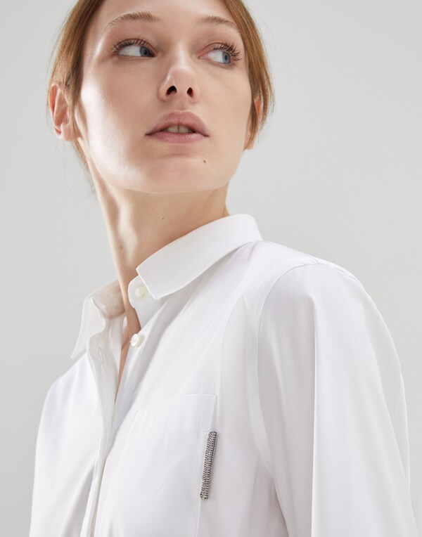 Stretch poplin shirt White Woman - Brunello Cucinelli 