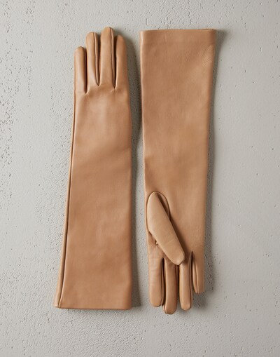 Nappa leather gloves Camel Woman -
                        Brunello Cucinelli
                    