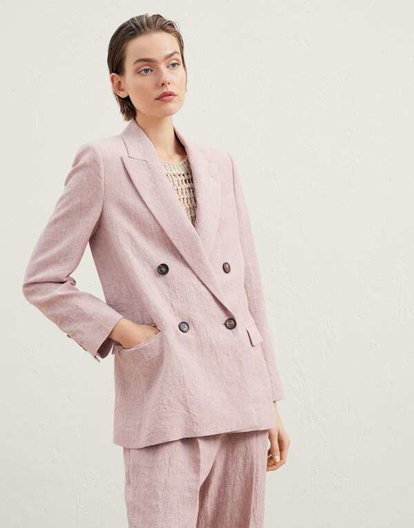 Linen blazer Pink Woman - Brunello Cucinelli