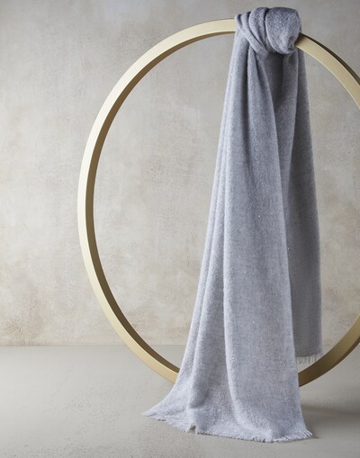 Cashmere and silk scarf Pearl Grey Woman -
                        Brunello Cucinelli
                    