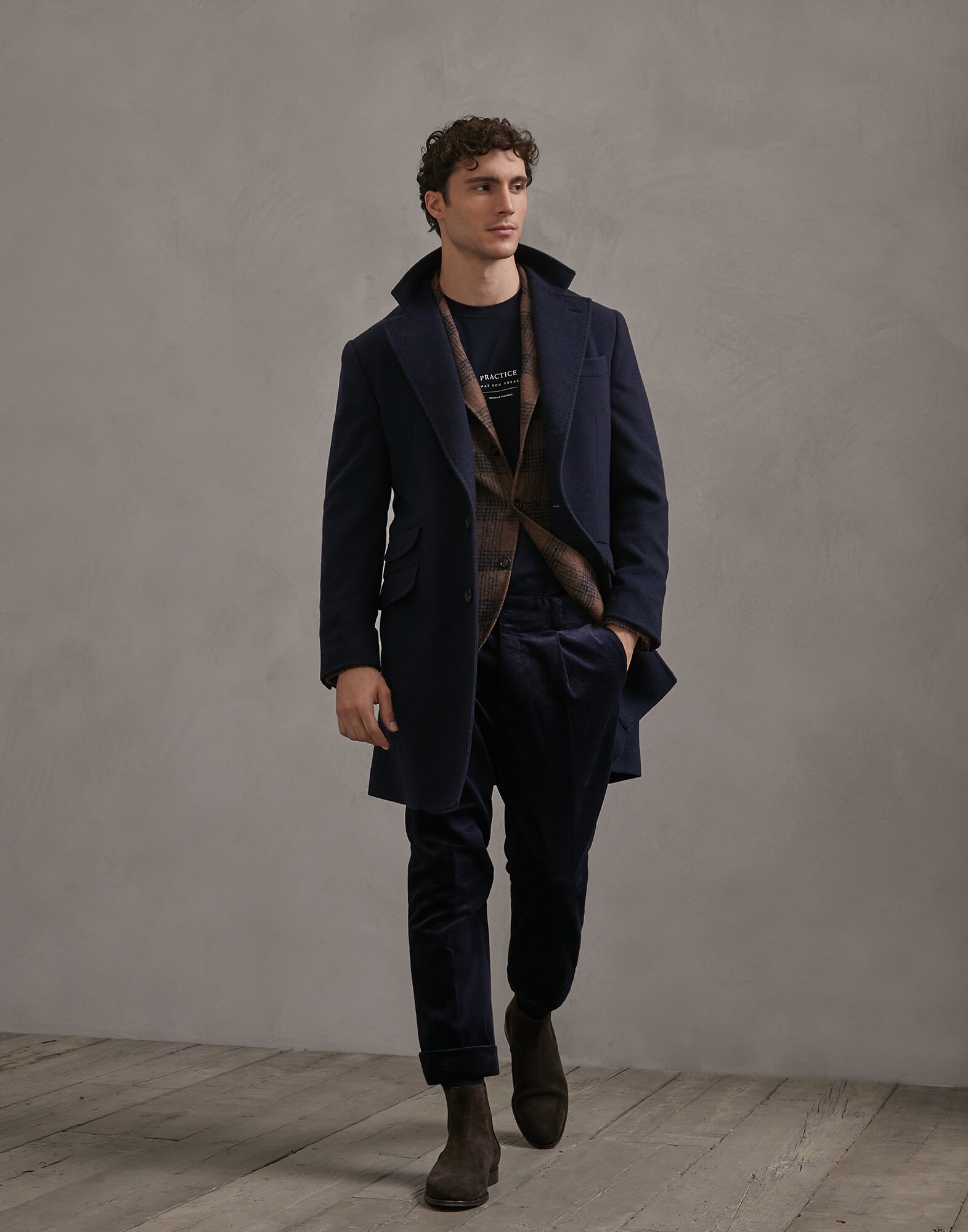 大衣 钴蓝 男款 4 - Brunello Cucinelli