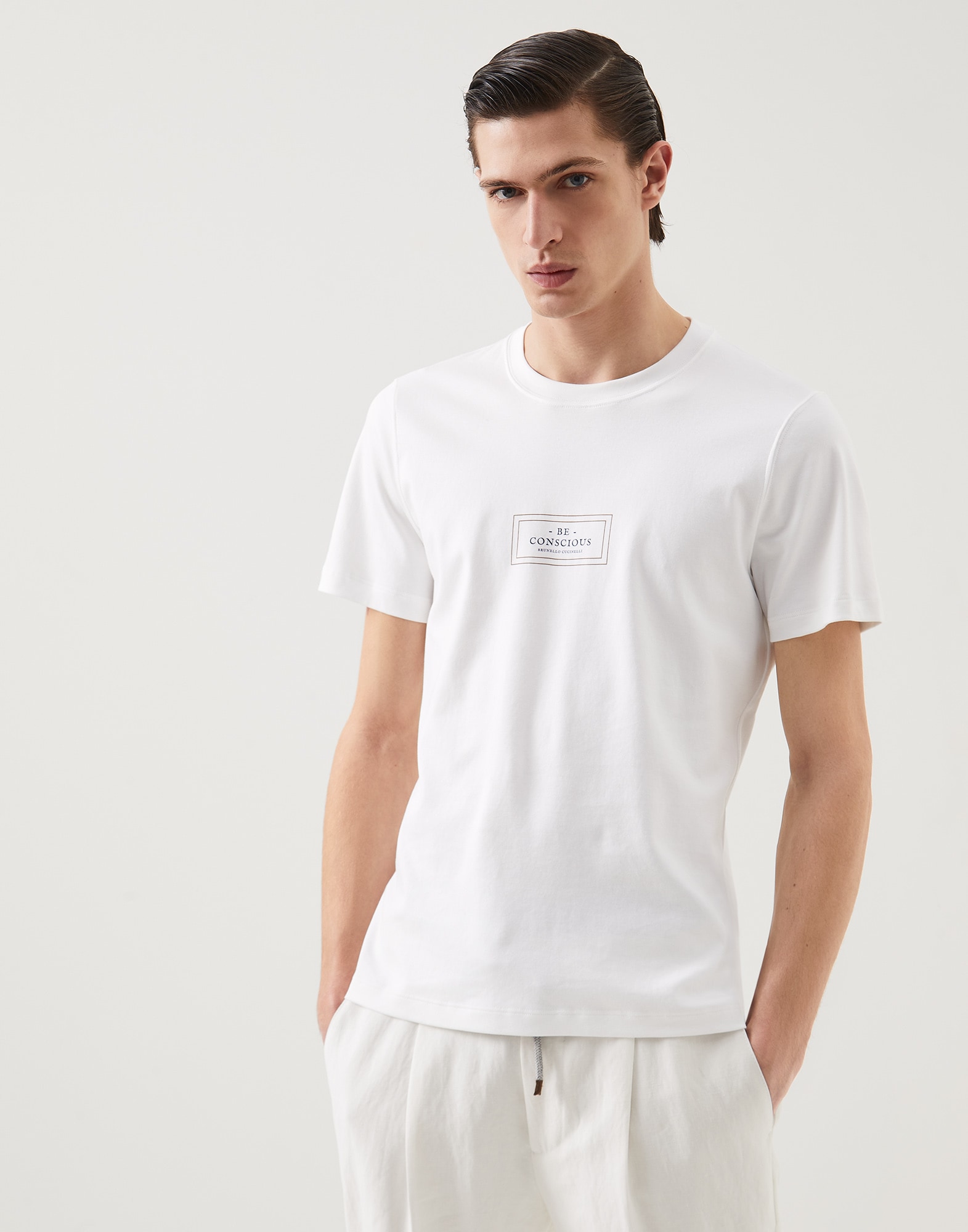 Slim fit T-shirt White Man - Brunello Cucinelli