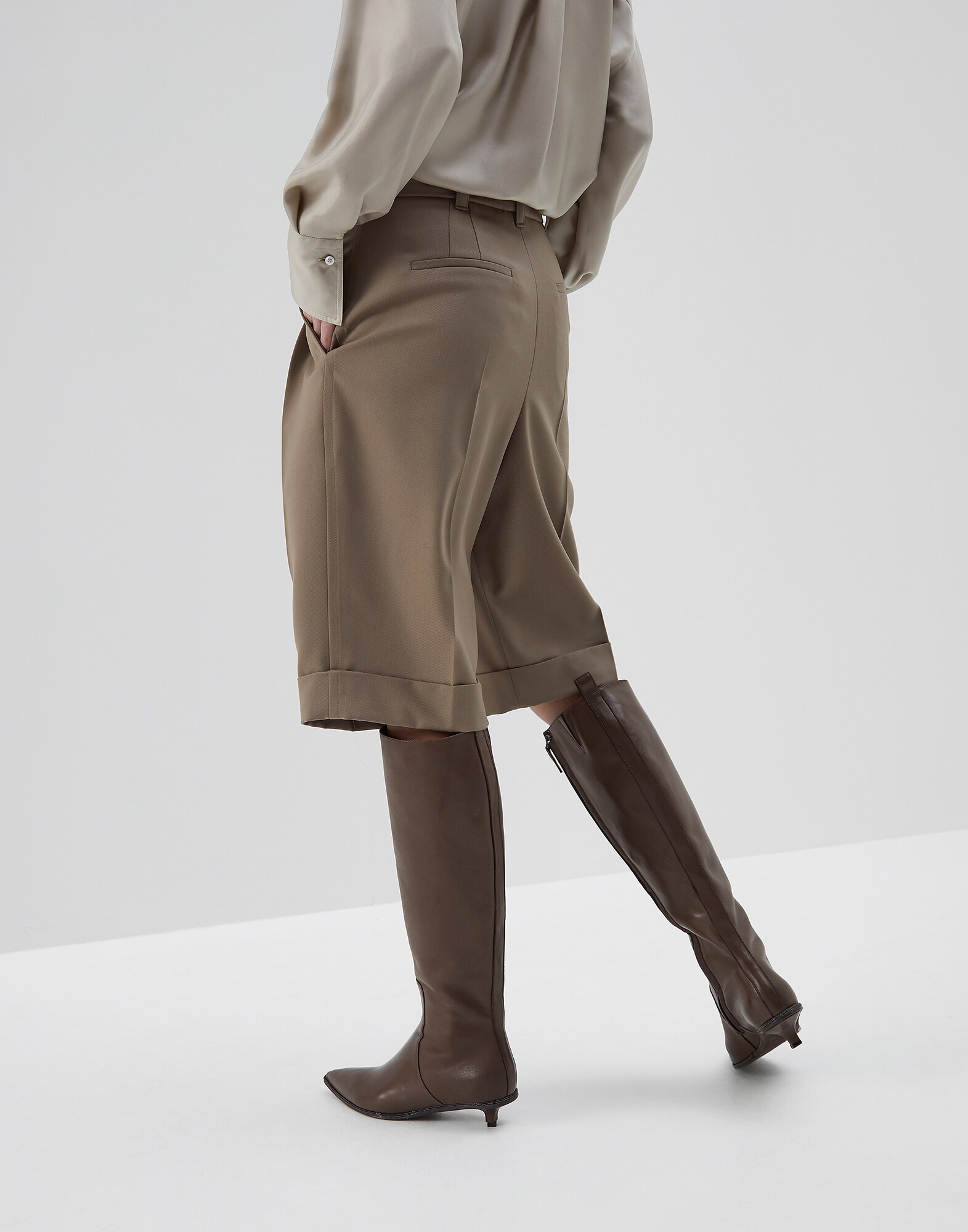Bermuda Shorts Brown Woman 1 - Brunello Cucinelli