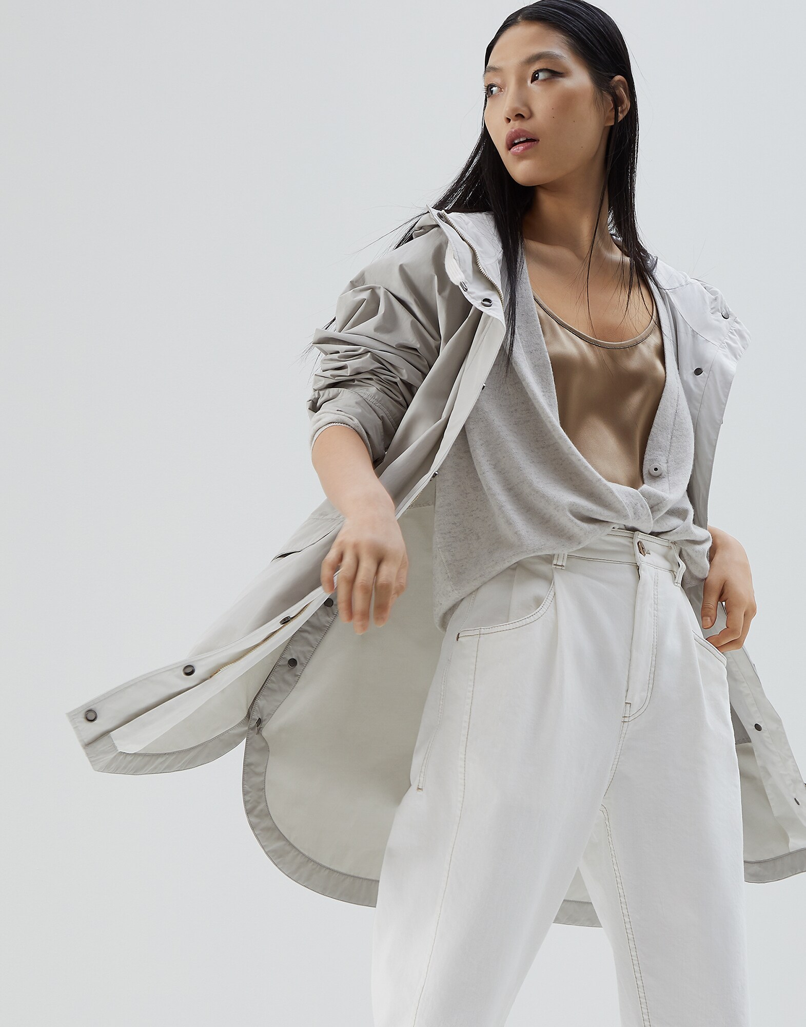 Outerwear Jacket Light Grey Woman 0 - Brunello Cucinelli
