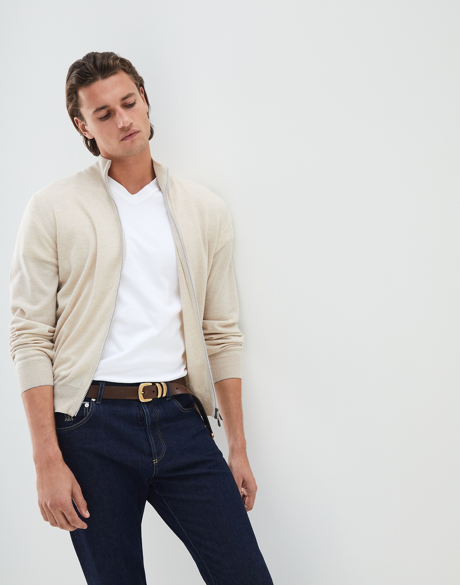 Zip-front Cardigan - Editorial view