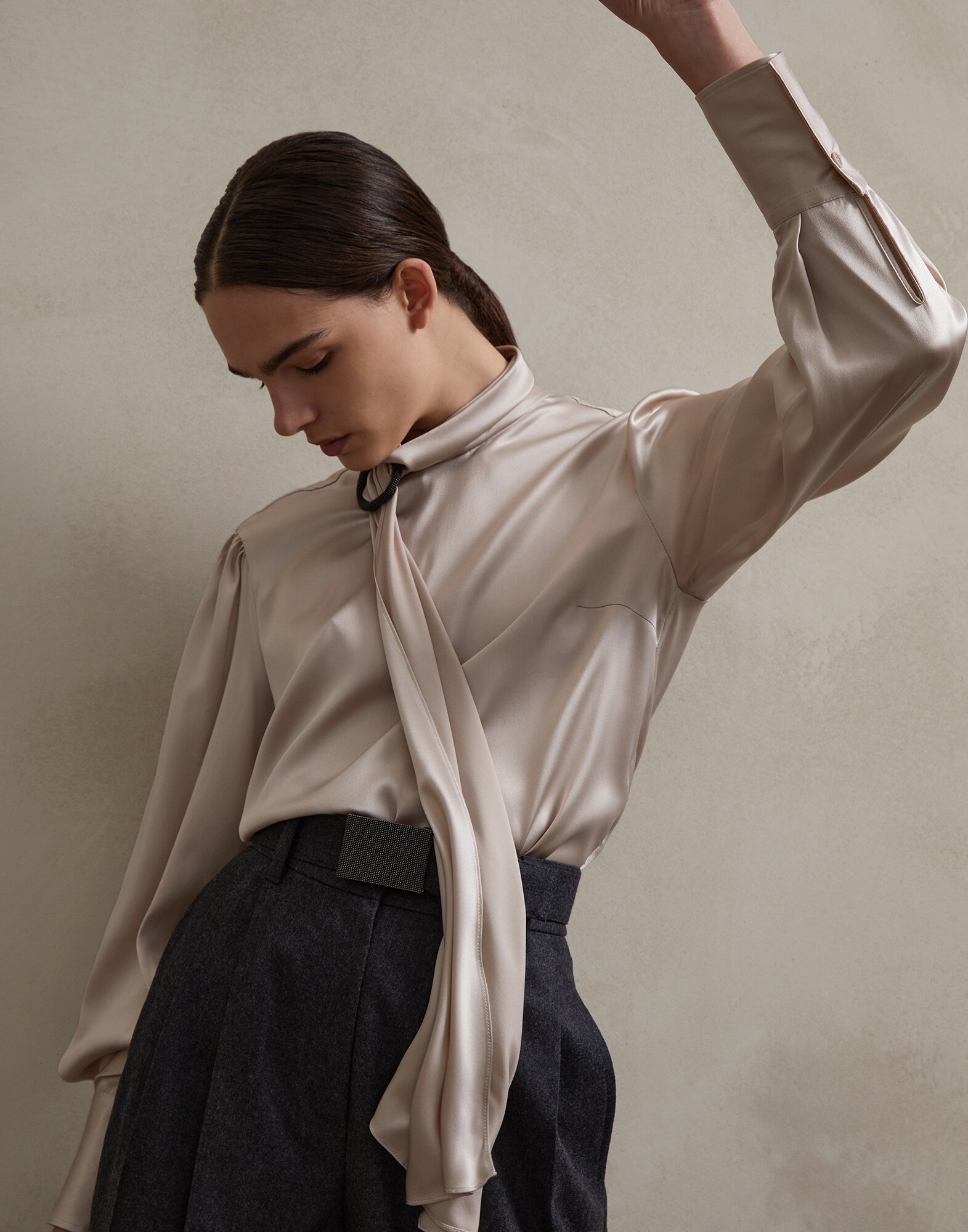 长袖T裇 暖米色 女款 1 - Brunello Cucinelli