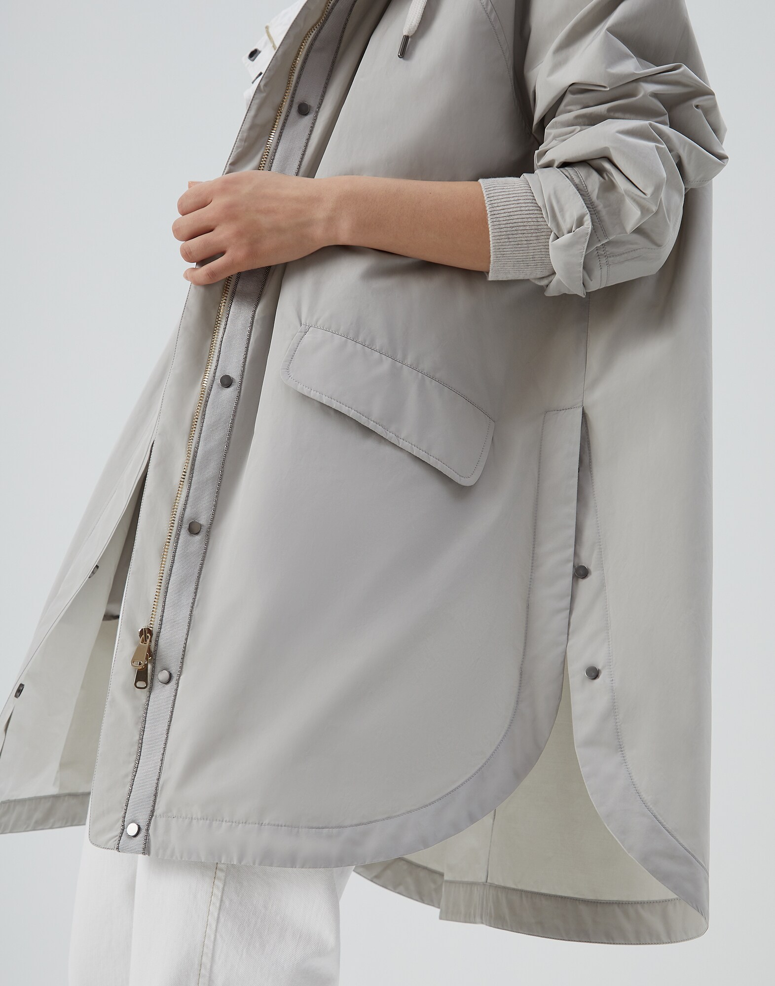 Outerwear Jacket Light Grey Woman 3 - Brunello Cucinelli