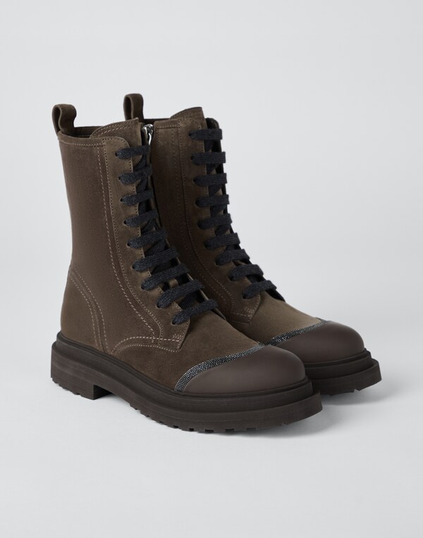 Suede boots Pine Cone Brown Woman - Brunello Cucinelli