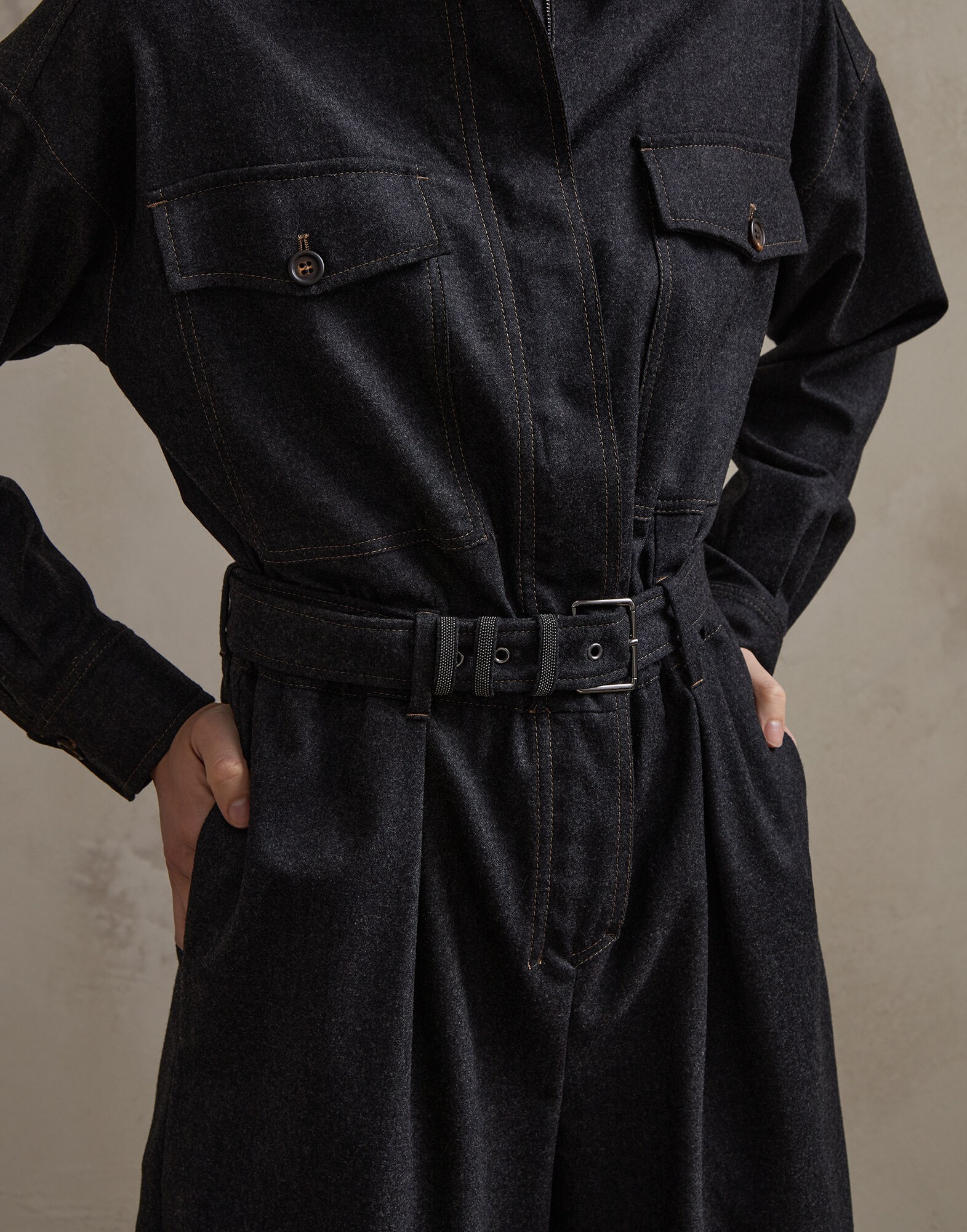 Jump Suit Dark Grey Woman 3 - Brunello Cucinelli