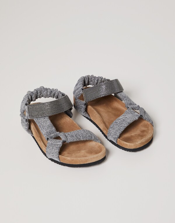 Sandals with monili Dark Grey Girl - Brunello Cucinelli 