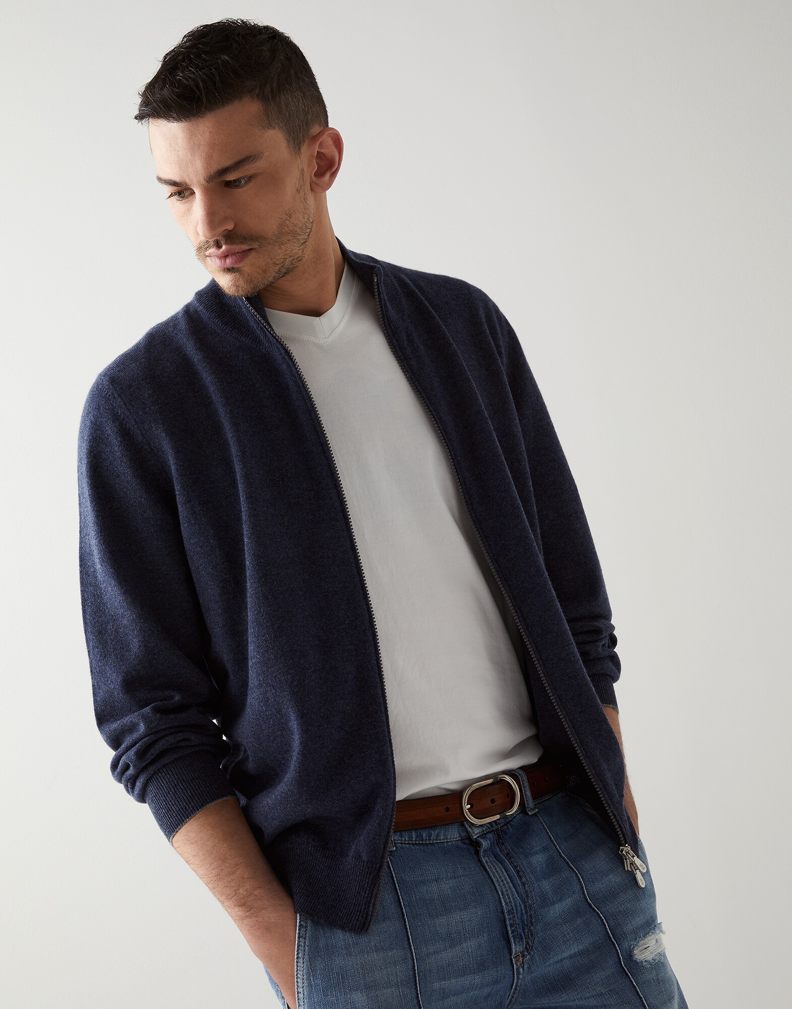 Zip-front Cardigan - Editorial view