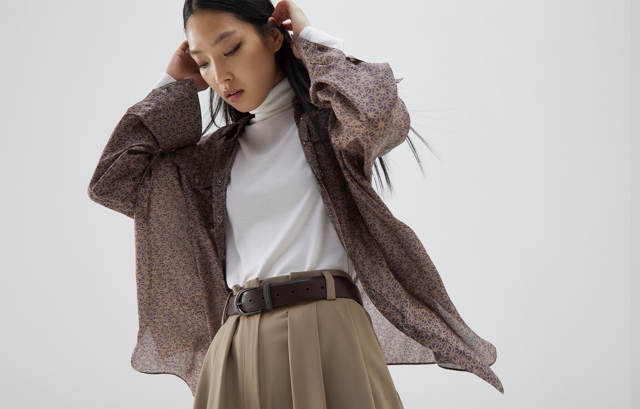 Silk Shirt Lilac Woman 5 - Brunello Cucinelli