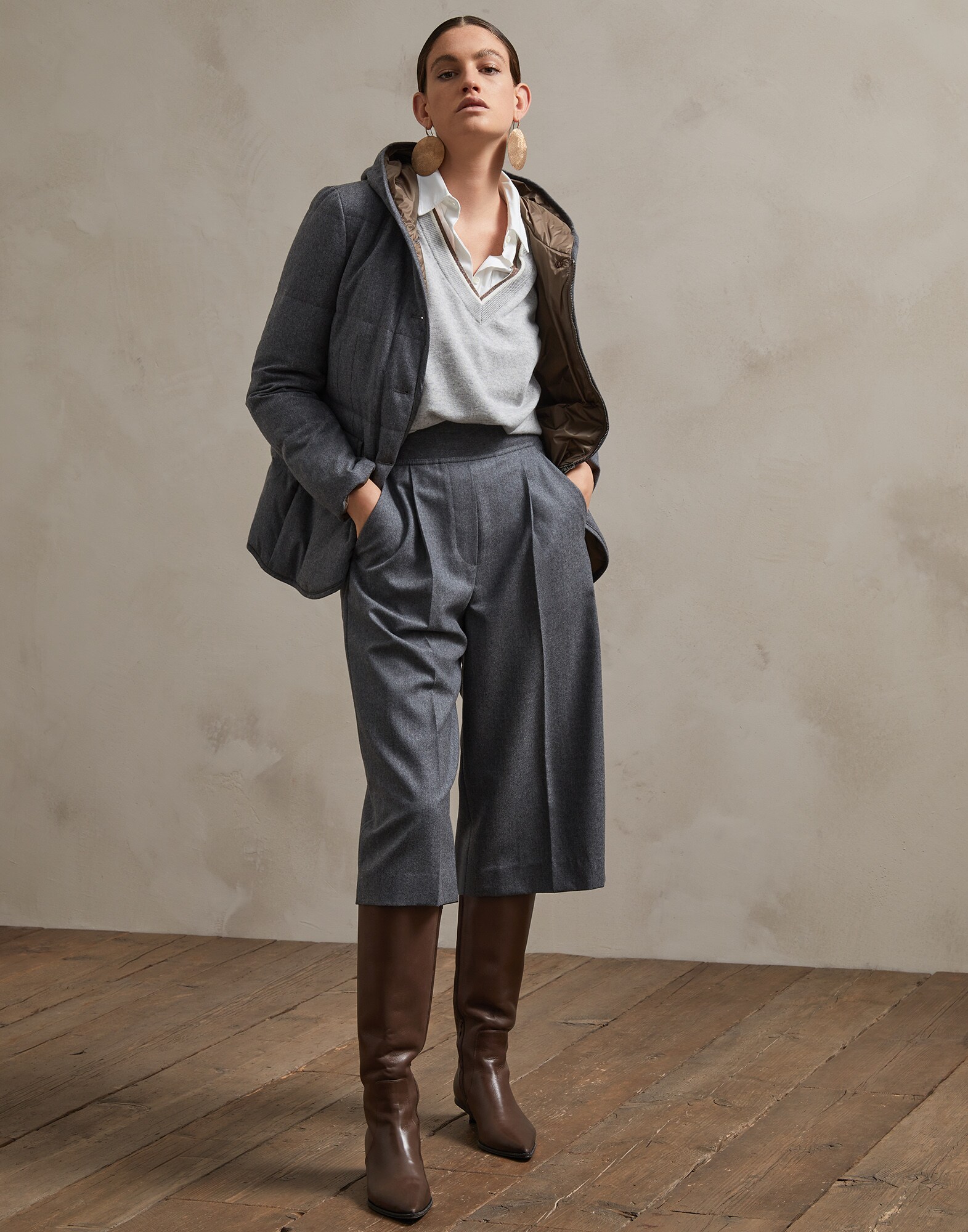 Bermuda Shorts Medium Grey Woman 3 - Brunello Cucinelli
