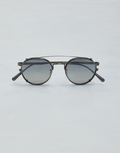 Artemio 眼镜，配渐变色反光镜面外挂太阳镜片 古金色 眼镜 - Brunello Cucinelli 