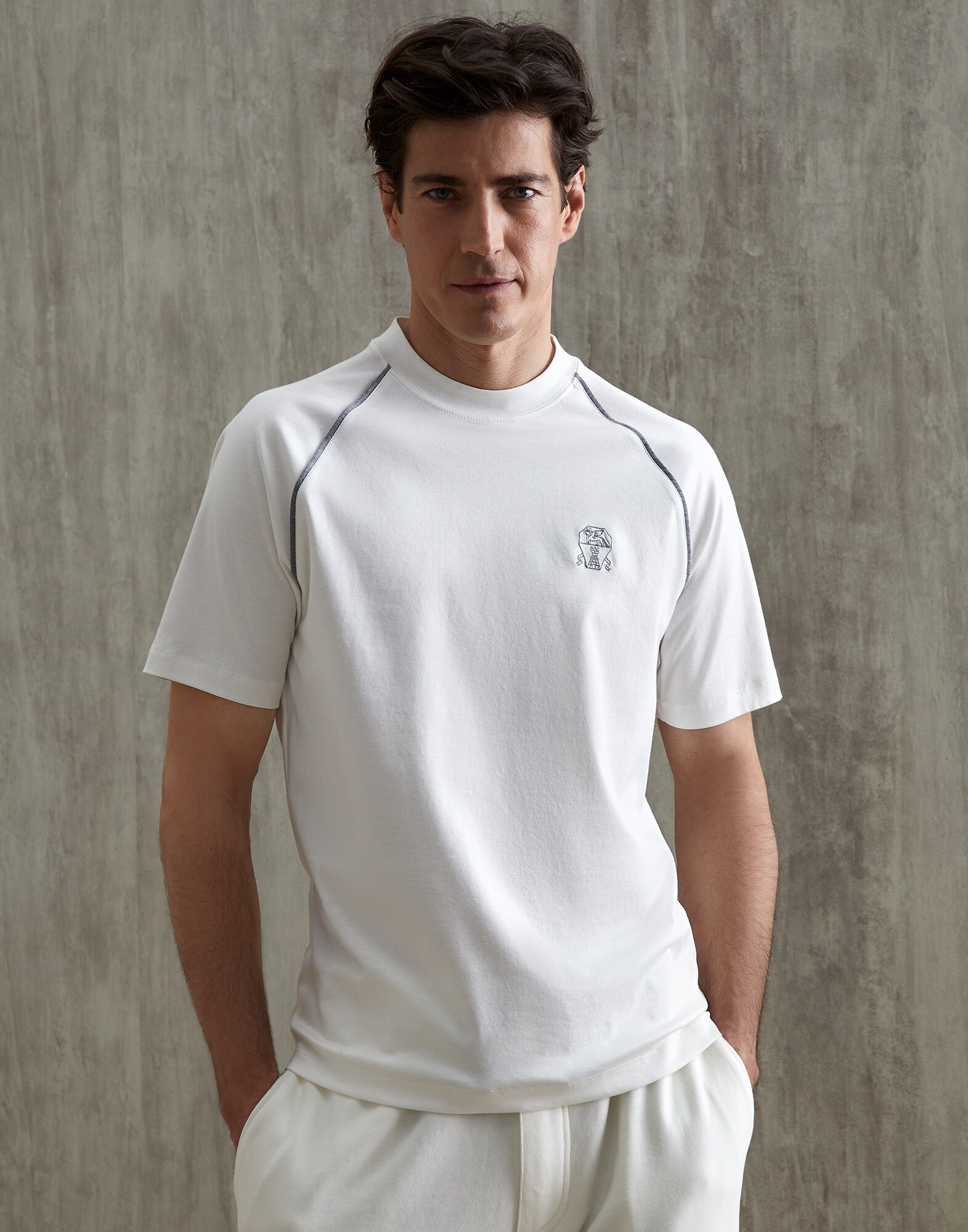 Jersey T-shirt Off-White Man - Brunello Cucinelli