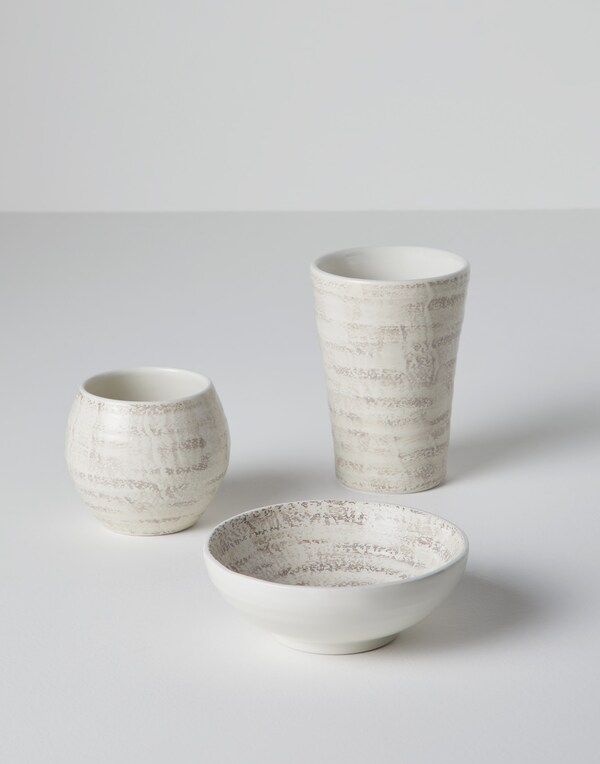 Tris set of ceramic bowls Lessivè Lifestyle - Brunello Cucinelli 