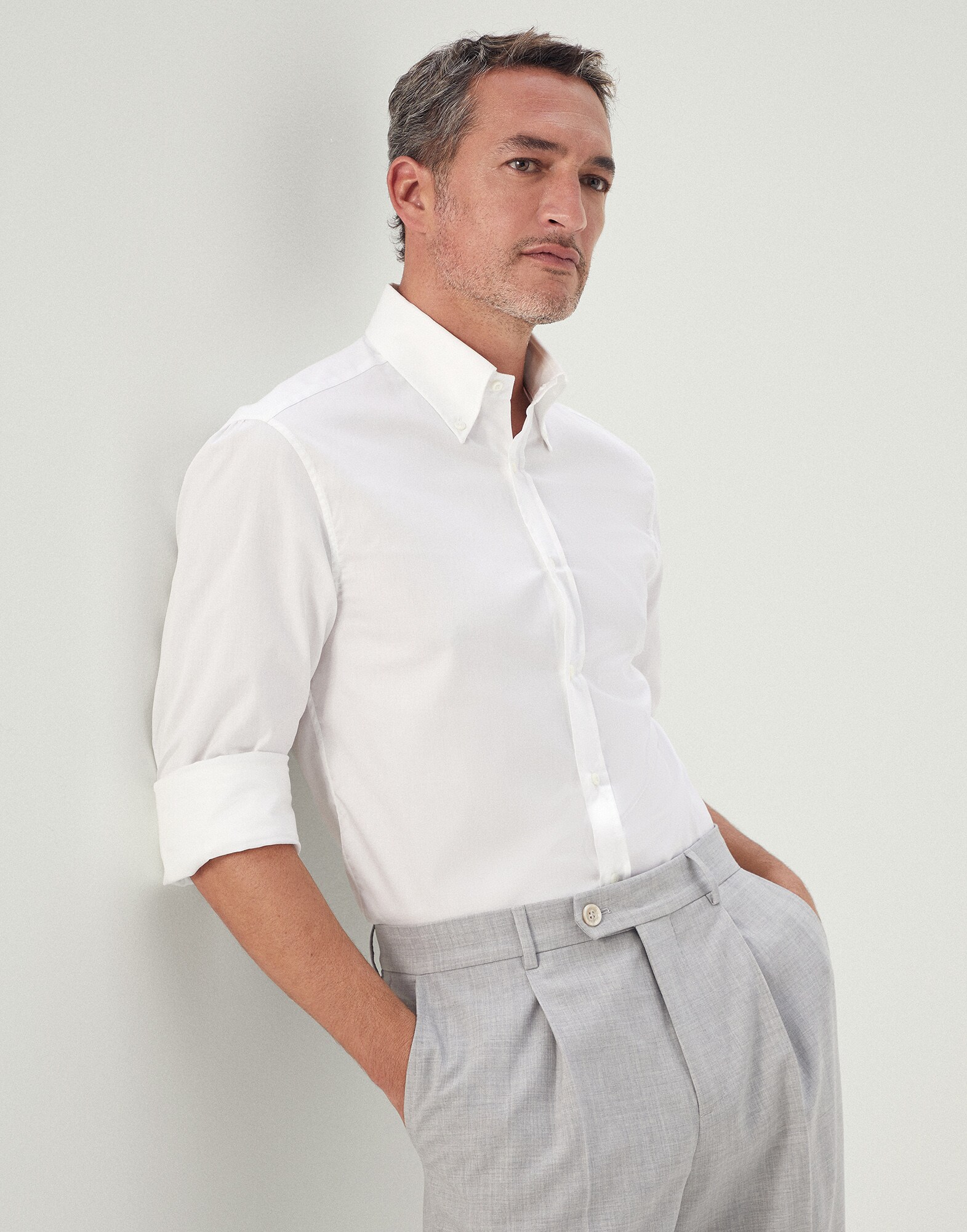 Twill shirt
                            White Man - Brunello Cucinelli
                        