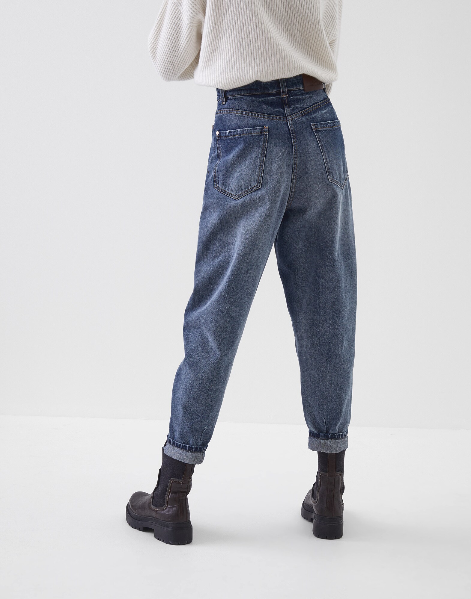 Denim Trousers Medium Denim Woman 1 - Brunello Cucinelli
