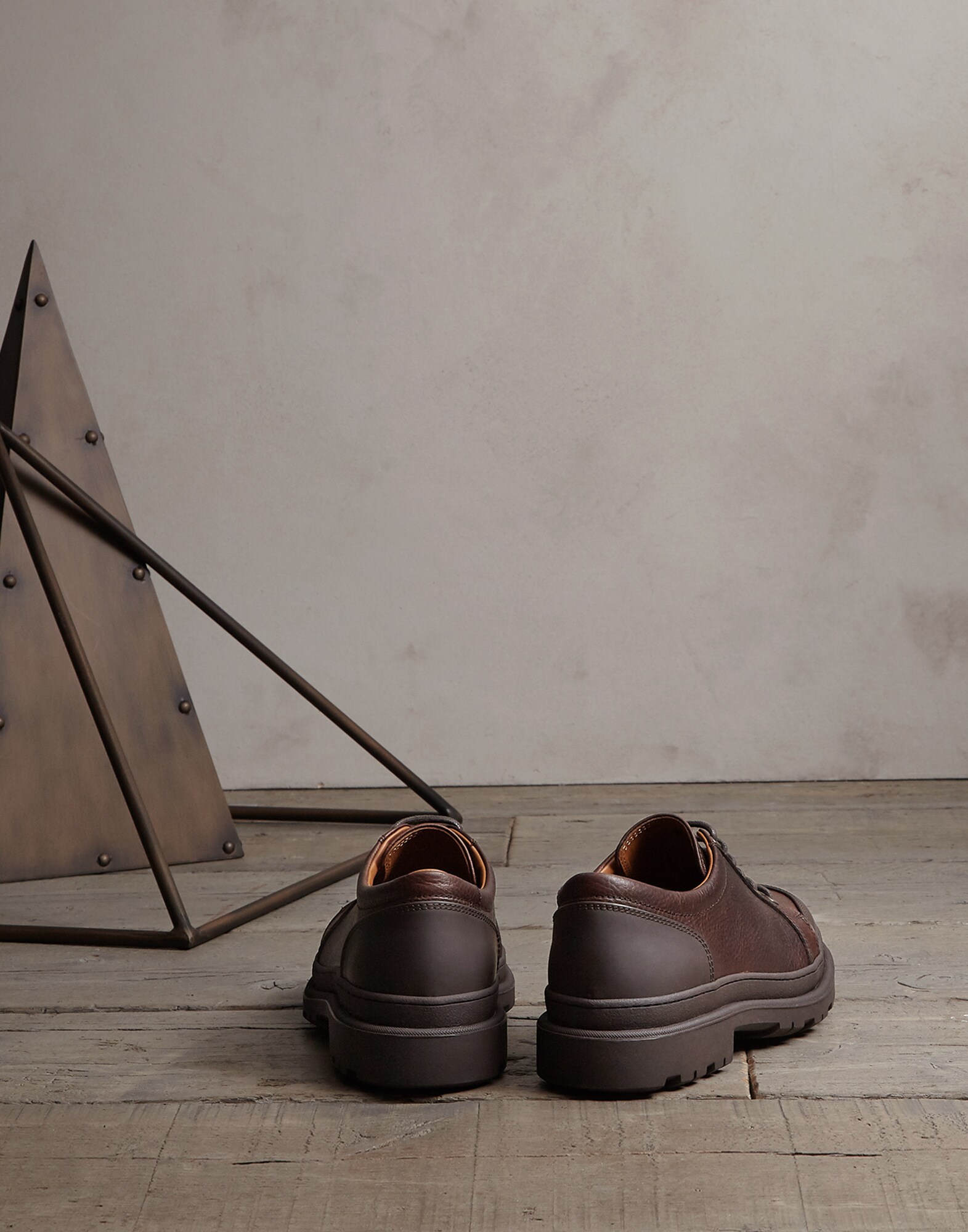 系带鞋 栗色 男款 1 - Brunello Cucinelli