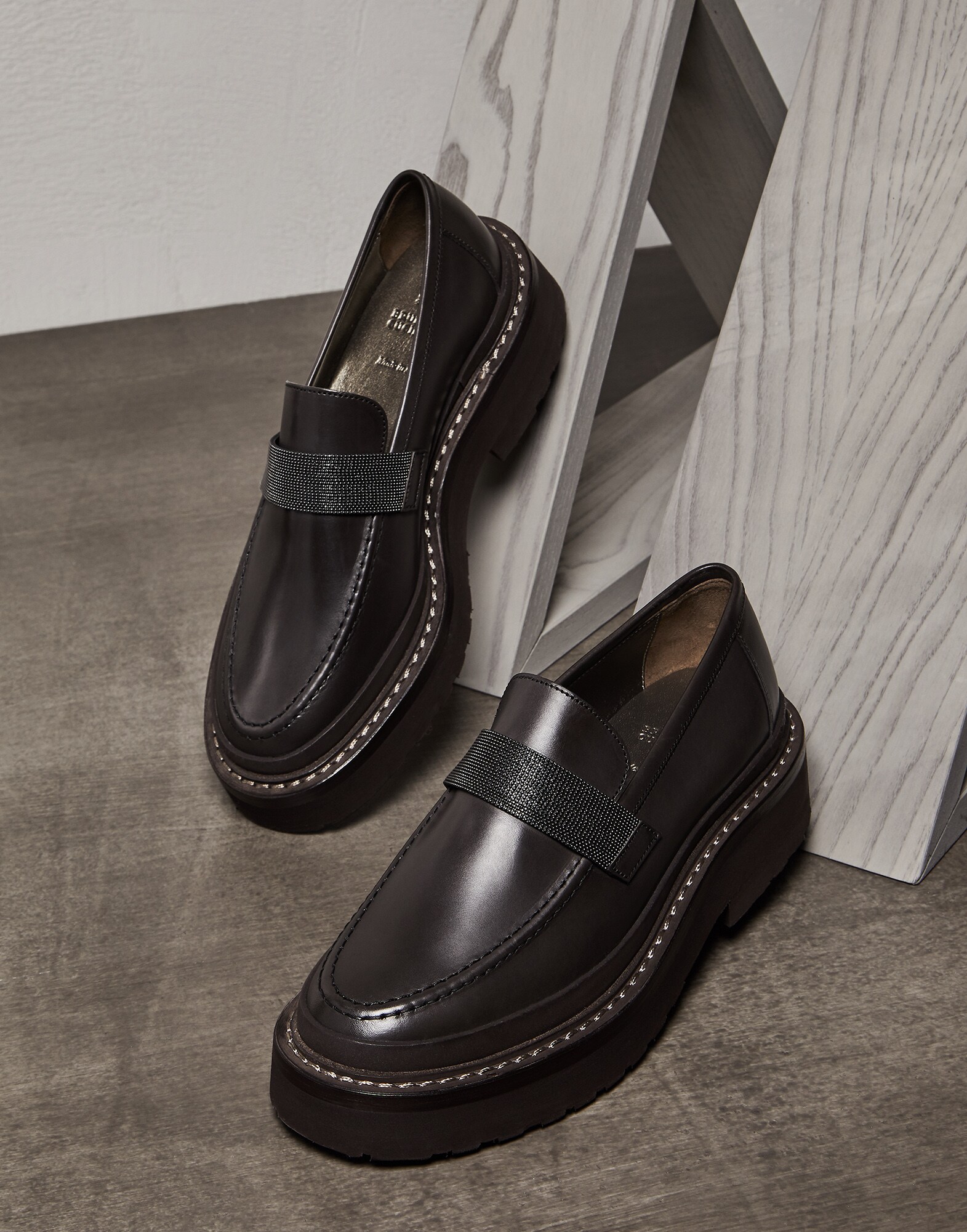 Calfskin loafers Black Woman - Brunello Cucinelli