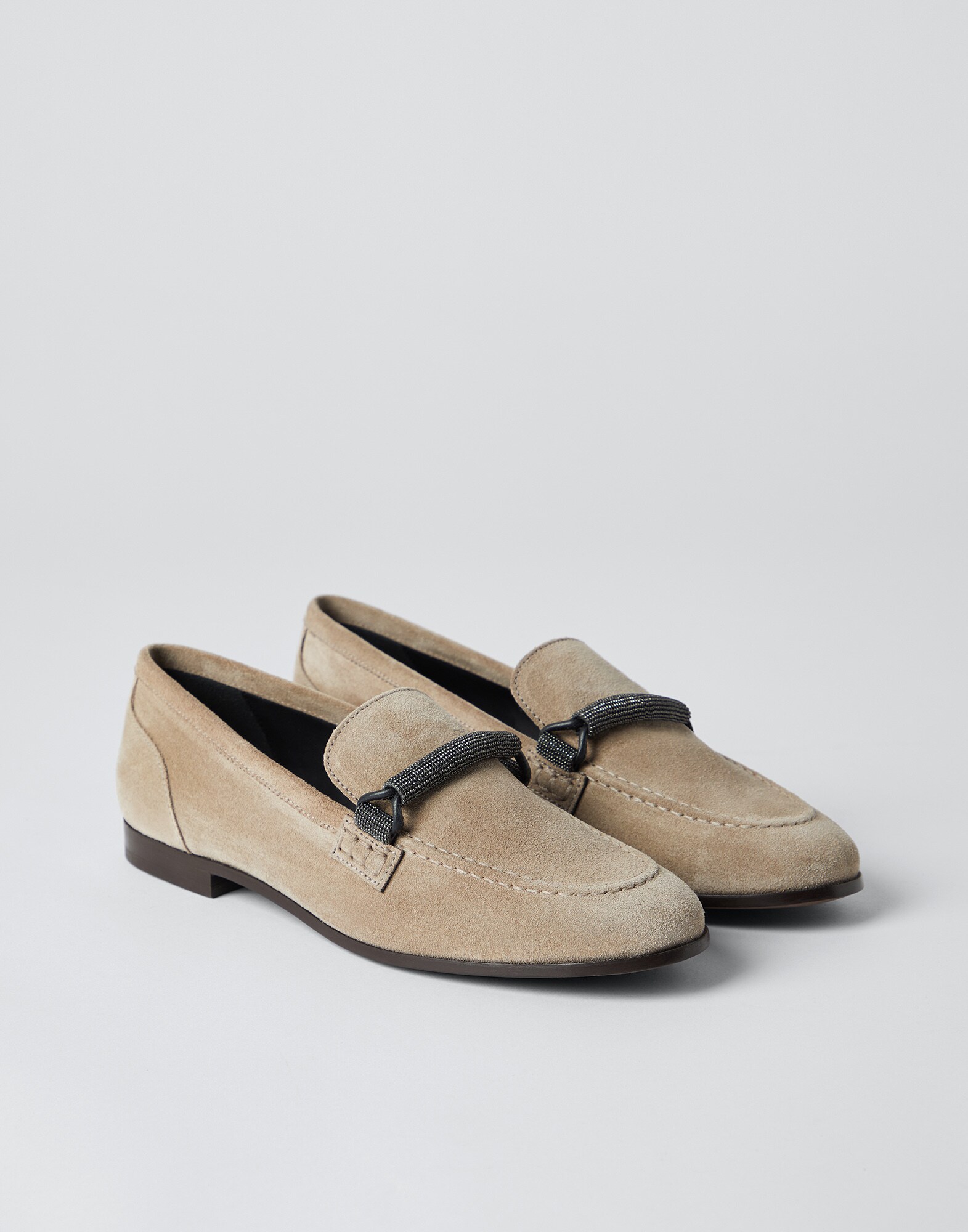 Suede loafers Hazelnut Woman - Brunello Cucinelli