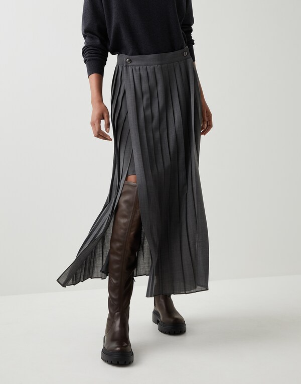 Wool skirt Medium Grey Woman - Brunello Cucinelli 